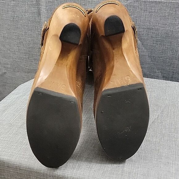 Michael Kors Tall Brown Suede Leather Strappy Wedge Heeled Slouch Boots SZ  6.5 - Picture 10 of 13
